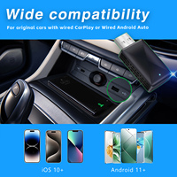 Wireless CarPlay Adapter, 2025 Upgraded 2-in-1 Mini Size CarPlay & Android Auto, Convert Wired to Wireless with USB & USB-C/Type