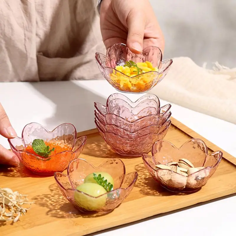 Hammer Pattern Cherry Blossom Sauce Dishes Small Plastics Seasoning Dish Sauce Bowl Ice Cream Small Dinner Plates