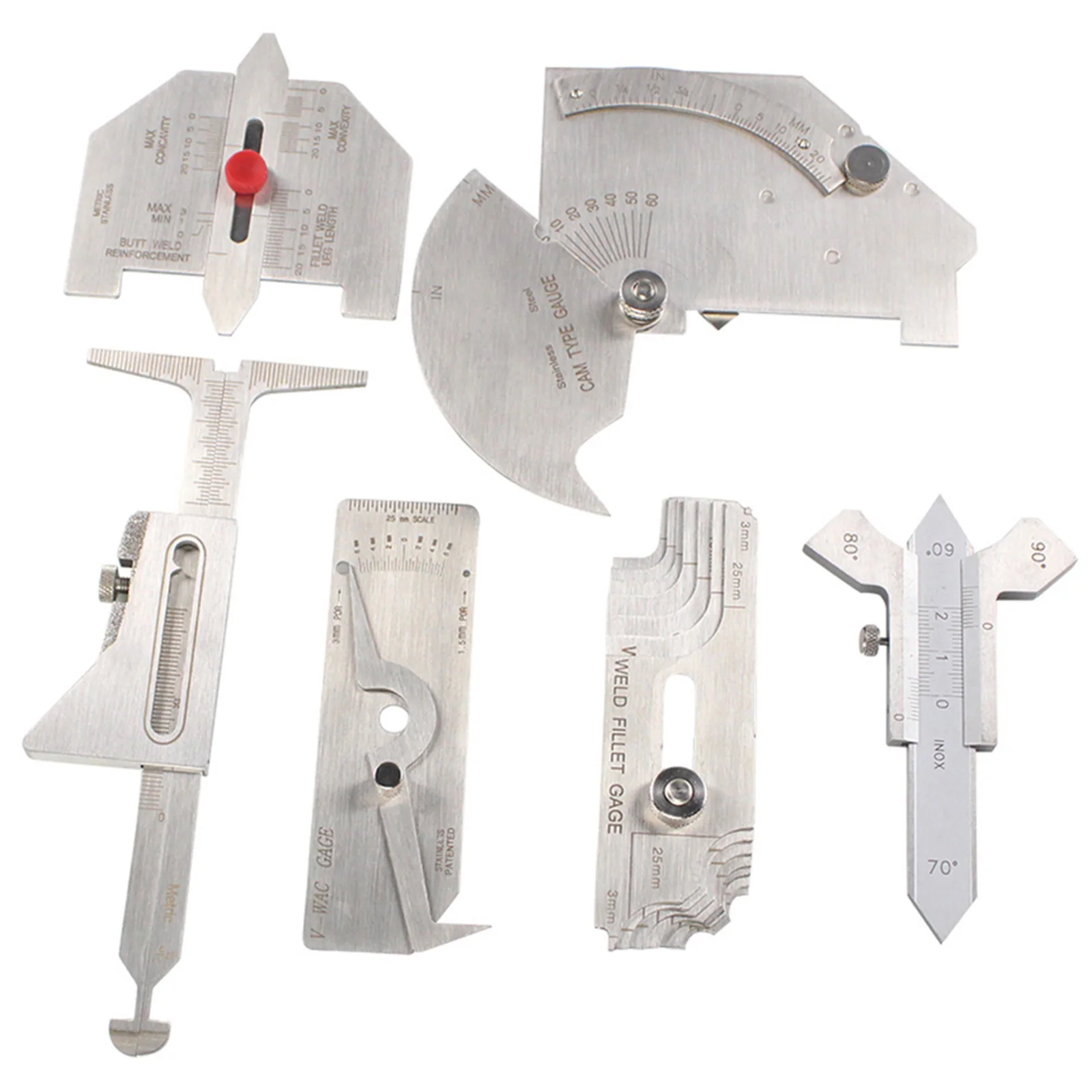 

Silver Seam Gauge Seam Gauge Adjustable Fillet Weld Gage Detect Various Bevel Angles For Bridge MG-8 Welding Gage
