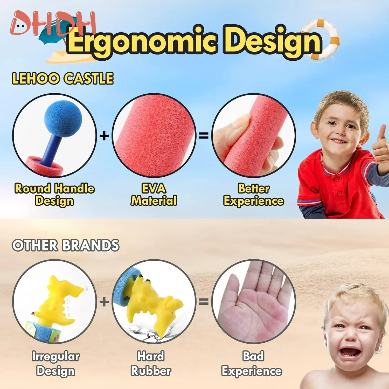 Zestaw pistoletów na wodę dla dzieci 5/10 szt. – Pistolet na pianę i bąbelki z odłączaną dyszą, letnie zabawki na plażę i basen do zabawy na świeżym powietrzu