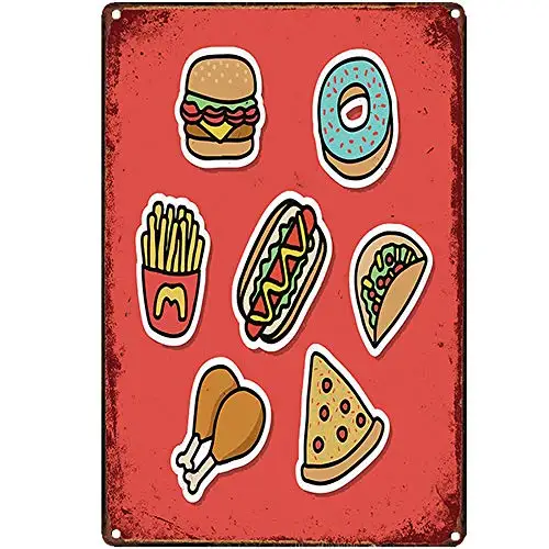 

Original Retro Design Tin Metal Signs Wall Art | Thick Tinplate Print Poster Wall Decoration for Kitchen/Restaurant