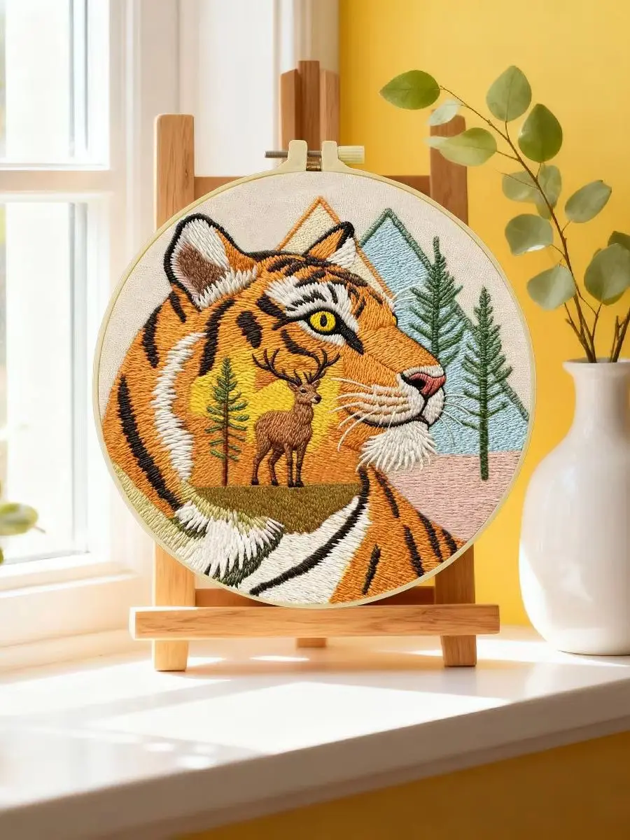 1 Stück 20X20CM/15X15CM 7,87/6,3 Zoll Garten-Stickerei-Starter-Kit DIY-Kit DIY-Stickerei-Set für Anfänger – Detail 6