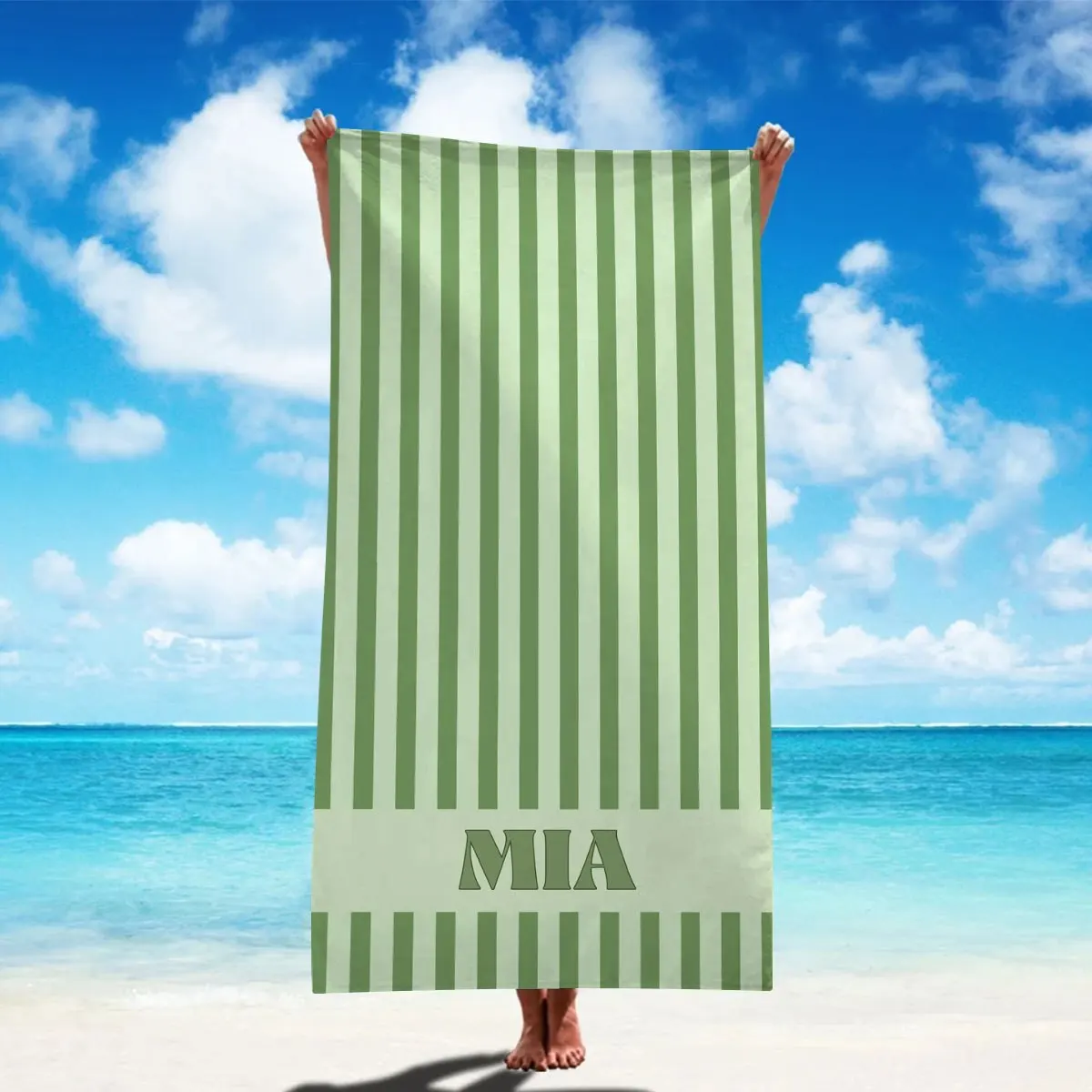 Custom Beach Towel Personalized Name Photo 160x80cm Microfiber Bath Towels All Season Soft Absorbent Blanket