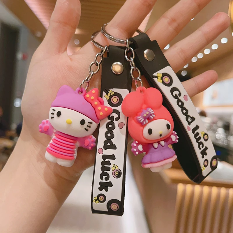 Kawaii Fashion Doll Keychain Cartoon Anime Pendant Car Keyring For Women Girls Versatile Backpack Decoration Accessories Gifts