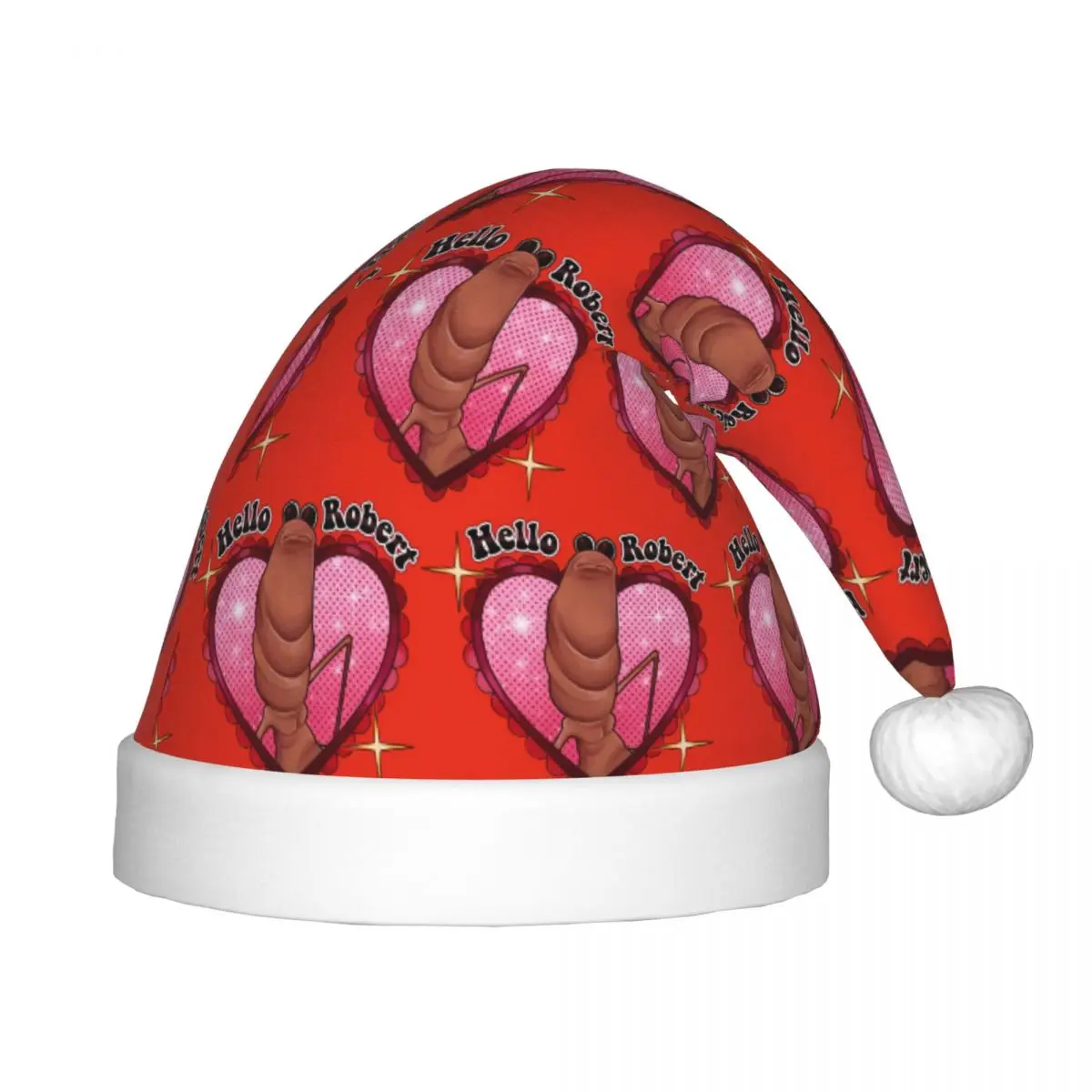 Marcus The Worm Hello Robert sombrero de Navidad de felpa para niños niñas niños sombrero de Papá Noel gorra decoración de Navidad regalo