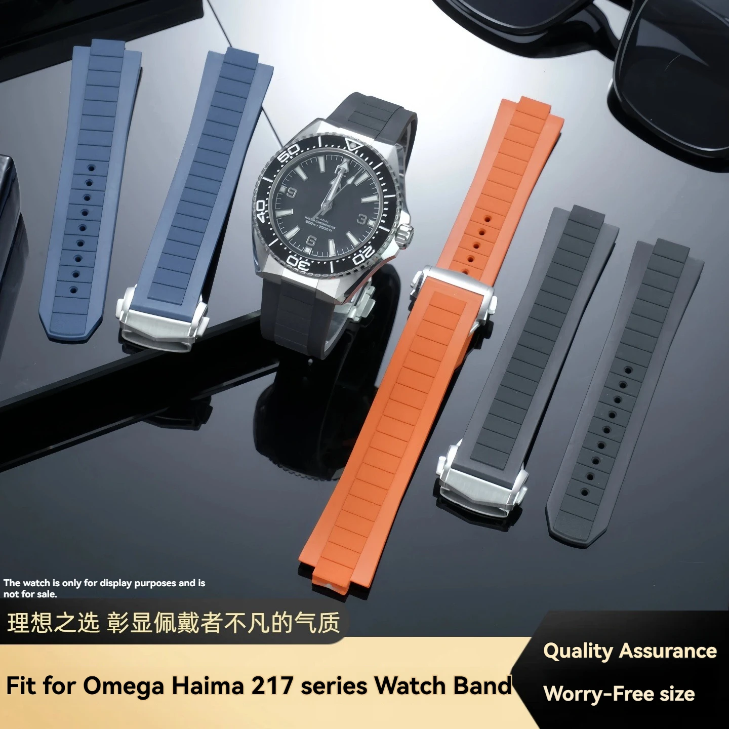 高品質フッ素ゴム時計ストラップオメガ新シーマスター-600-時計-2173042-2173242-シリーズ-42-ミリメートルダイヤルスポーツ時計バンド