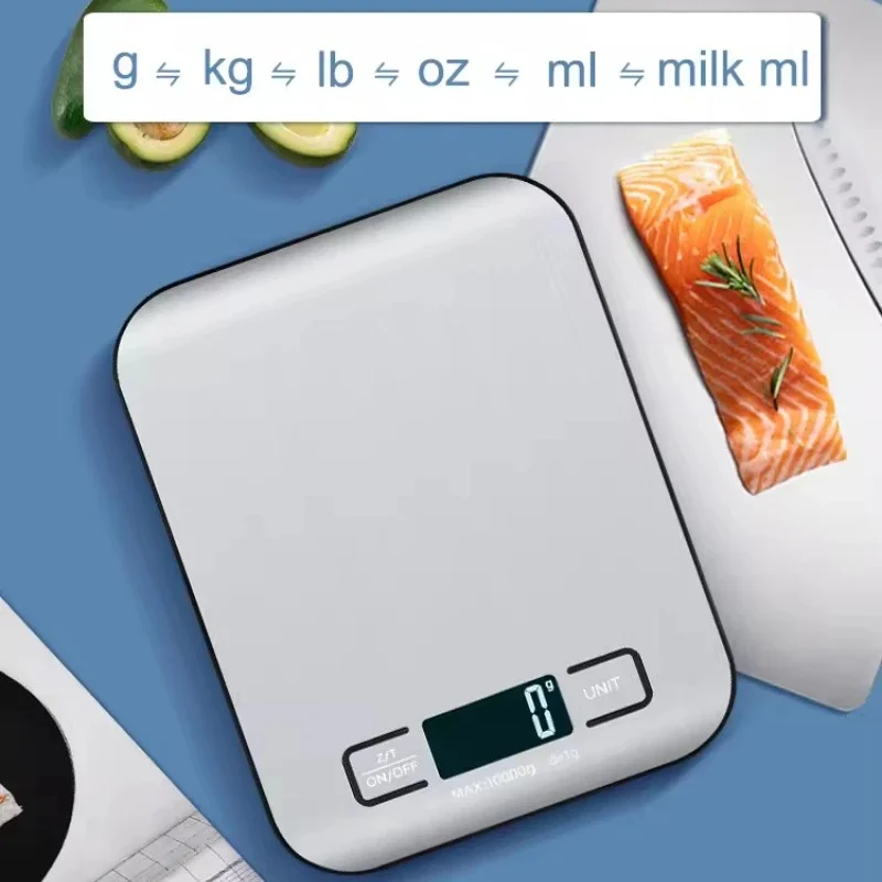 Digital Kitchen Scale LED Display 5kg/10g Stainless Steel Panel Electronic Scales Home Jewelry Food Snacks Weighing Baking Tools