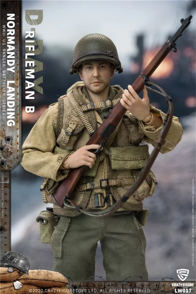 Crazy Figure 1/12 LW017 WWII U.S. Rangers On D-Day Rifleman B Full