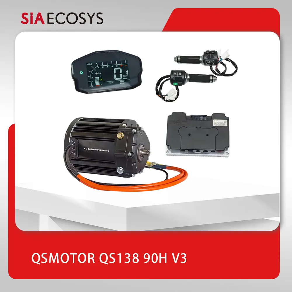 

QSMOTOR QS138 90H V3 4KW 7200rpm with 1:2.35 gear box Mid Drive Motor Kits with ND72680 Controller 350A 680A