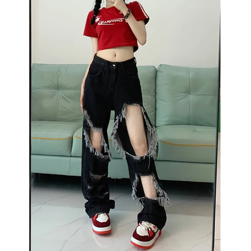 Women Pants High Waist Newjeans Vintage Jeans Women's Jeans 2023 Trend Denim Streetwear  Female Clothing Baggy Pants Woman