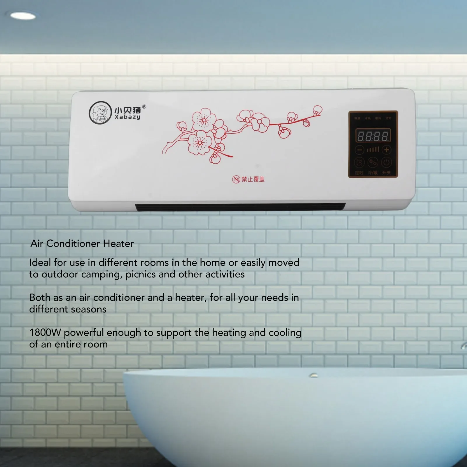 Small Heater Space Heater Versatile Portable Low Noise Wall Mounted Heating Fan With Remote Control for Bathroom Bedroom