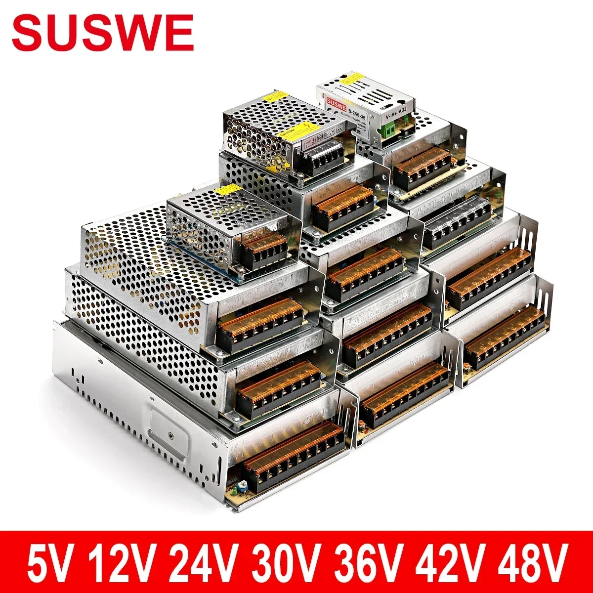 220V to 5V 12V 24V Switching Power Supply DC 5A Light Box LED Strip with 60W 200W 400W Transformer