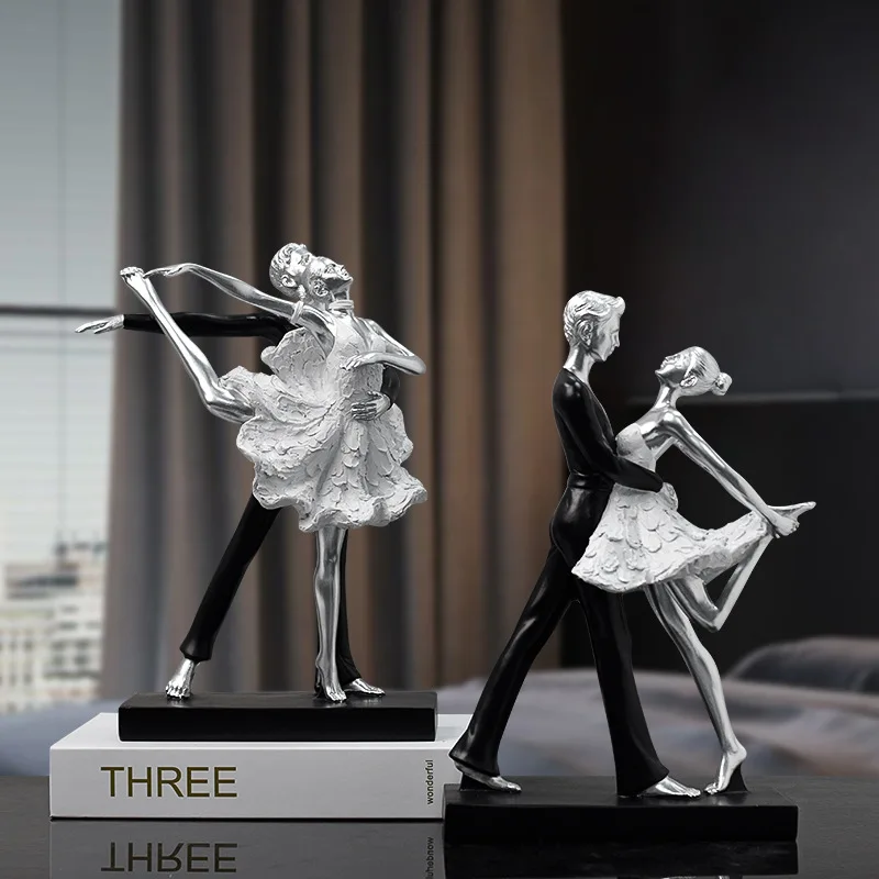 Light Luxury Simple Ballet Friendship Latin Dance Sculpture Ornament Dance Commemorative Tabletop Resin Valentine's Day Gift