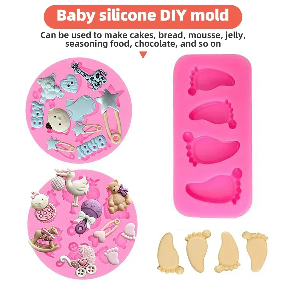 Baby, Car, Bear, Silicone Fondant Chocolate Molds DIY Cake Resin Mold For Baking Pastry Cup Cake Decorating Kitchen Tools