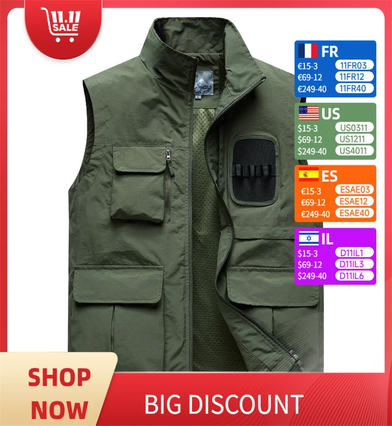 

Outdoor Magic Sticker Vest Men's Fishing Hunting Vest