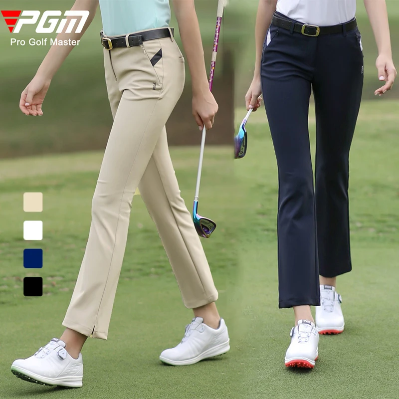 Women Clothing Golf Trousers Flared Golf Pants Ladies Summer Waterproof Sports Pants High Elastic Slim Sweatpants Split Design