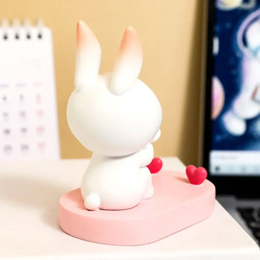 Resin Rabbit Phone Stand Multi-functional Anti-slip Cat Mobile Phone Holder Statue Portable Cat Desk Lazy Bracket