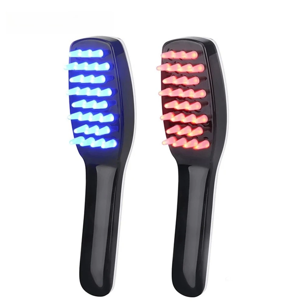 Electric Vibration Massage Comb Blue and Red Light Hair Growth Massage Hair Brush Anti Hair Loss Phototherapy Electric Combs