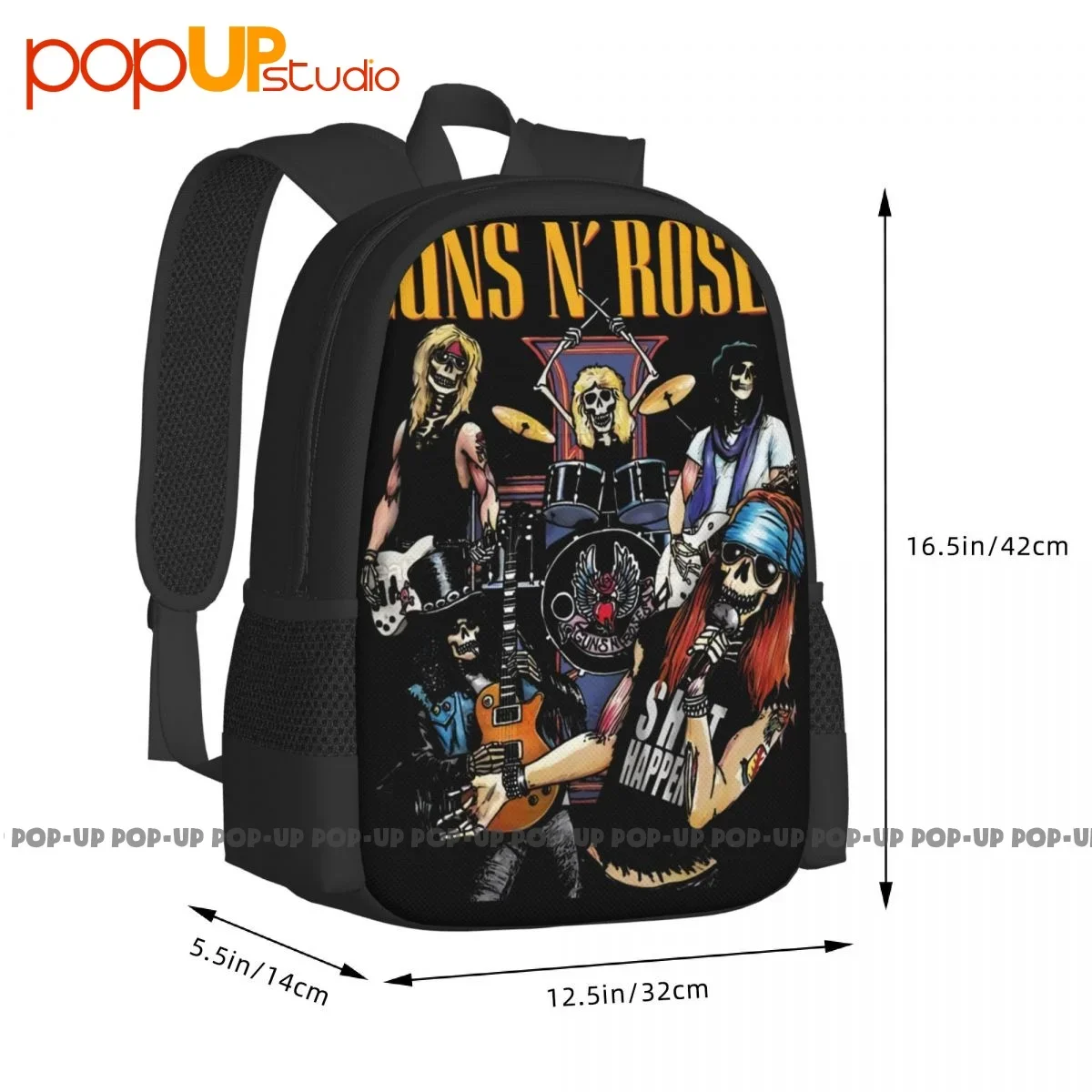 Guns N Roses Rock Roll The Most Dangerous Band In The World Backpack Large Capacity Print Outdoor Running