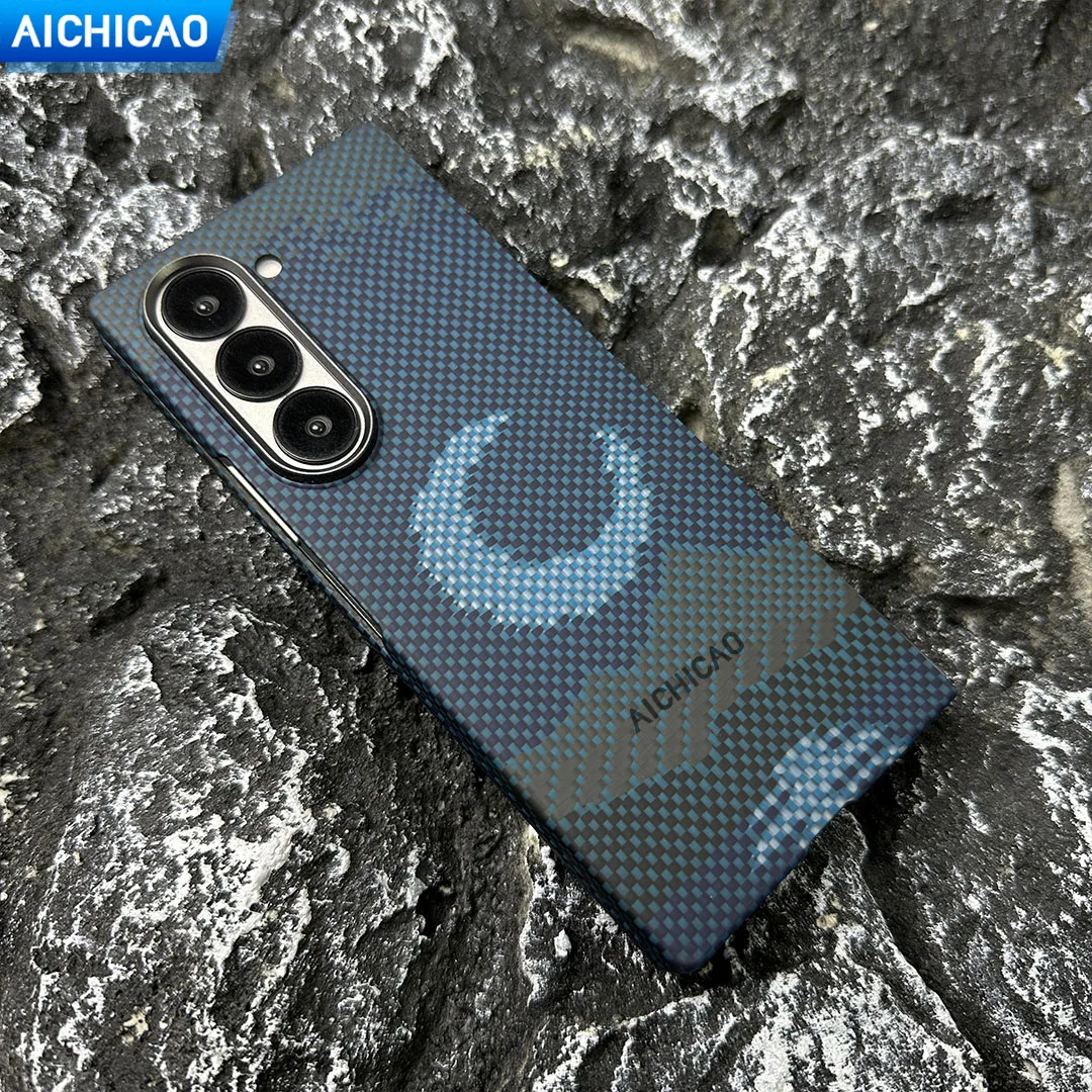 Magsafe Aramid Fiber, Anti-fall busines shell이 포함된 Samsung Galaxy Z Fold6 케이스용 ACC-실제 탄소 섬유 전화 케이스