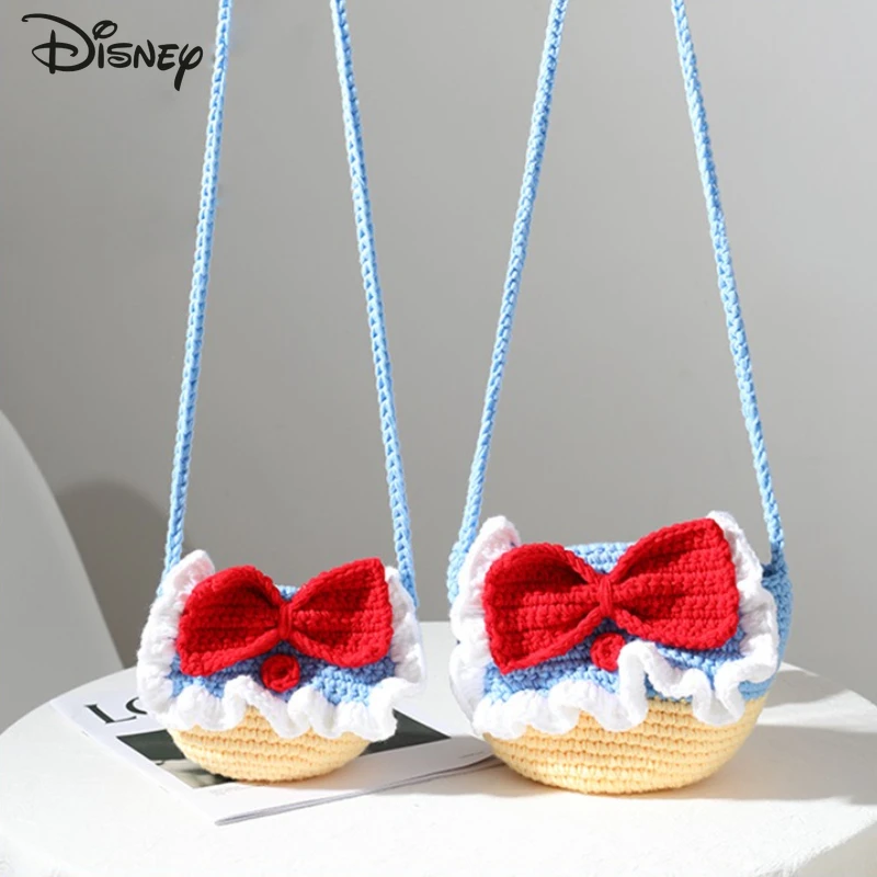 

Disney Snow White New Handmade Knitted Bag Fashionable High Quality Girl Mini Crossbody Bag Cartoon Cute Versatile Knitted Bag