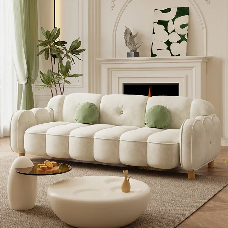 Salon Japanese Living Room Sofas Newborn Photography Soft Armchair Curved Living Room Sofas Sponge Wooden Feet Divani Furniture