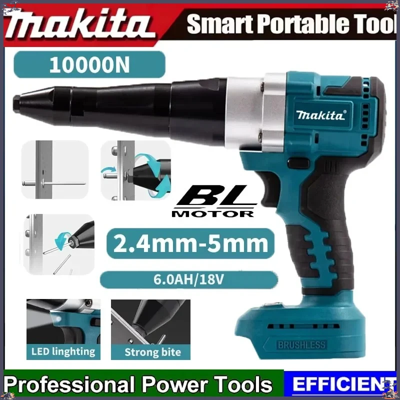 

Makita 18V Brushless Electric Rivet Gun With LED Cordless Rivet Nut Gun Automatic Riveting Tool