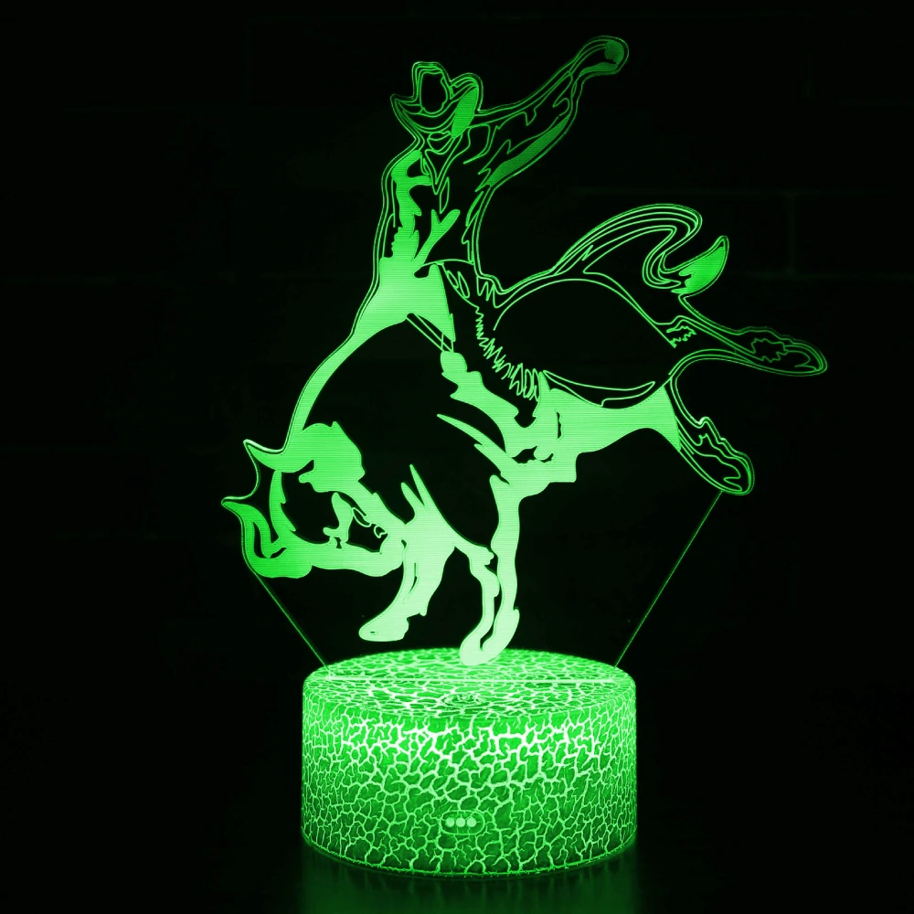 

Nighdn 3D Bullfighter Night Light LED Illusion Bedside Lamp Acrylic USB Nightlight Home Bedroom Decoration Kids Birthday Gift