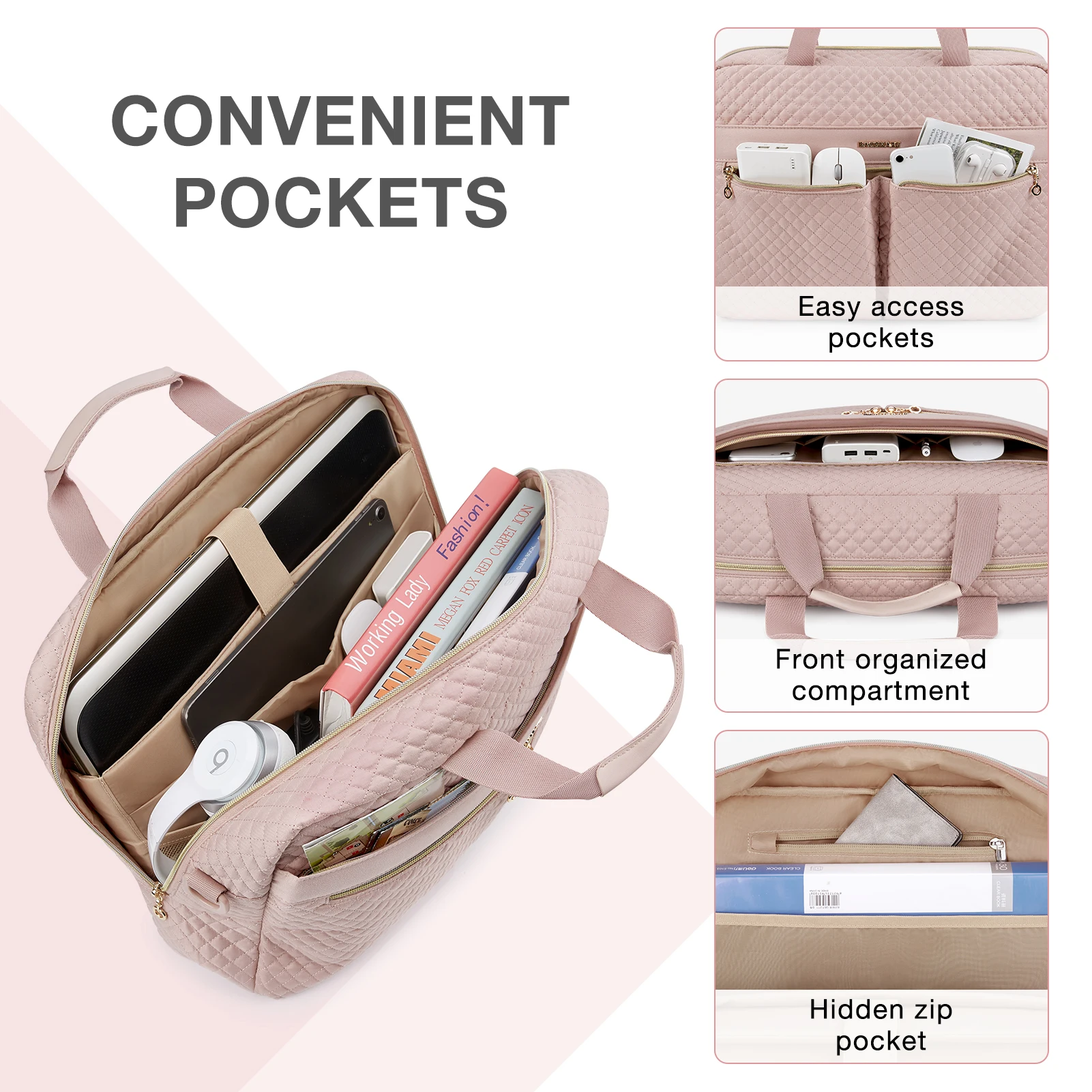 BAGSMART Laptoptaschen für Damen 15,6 17,3 Zoll Notebooktasche für MacBook Air Pro 13 15, Computerhandtasche Aktentasche Arbeitstasche