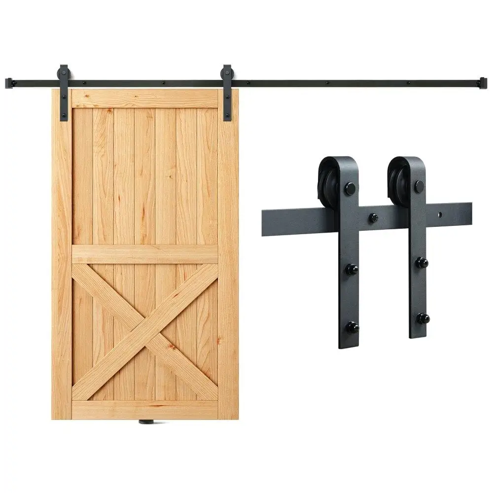 

8FT Sliding Barn Door Hardware Kit Heavy Duty 330LBS Fits 3.7 to 4.3FT Wide Door 1.3 to 1.8 Thick Smooth Silent Pulley