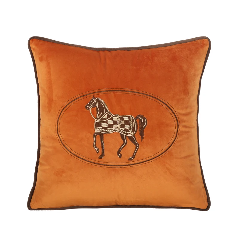 Nordic Style Cushion Cover Luxury Living Room Geometric Embroidery Square Pillow Case Shams Bronzing Flannelette