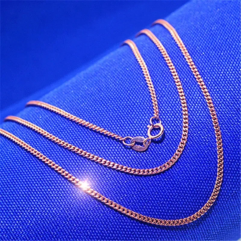 585 Purple Gold Necklaces for Women New Classic Plated 14K Rose Gold Clavicle Chain Suitable for Daily WearJewelry Accessories