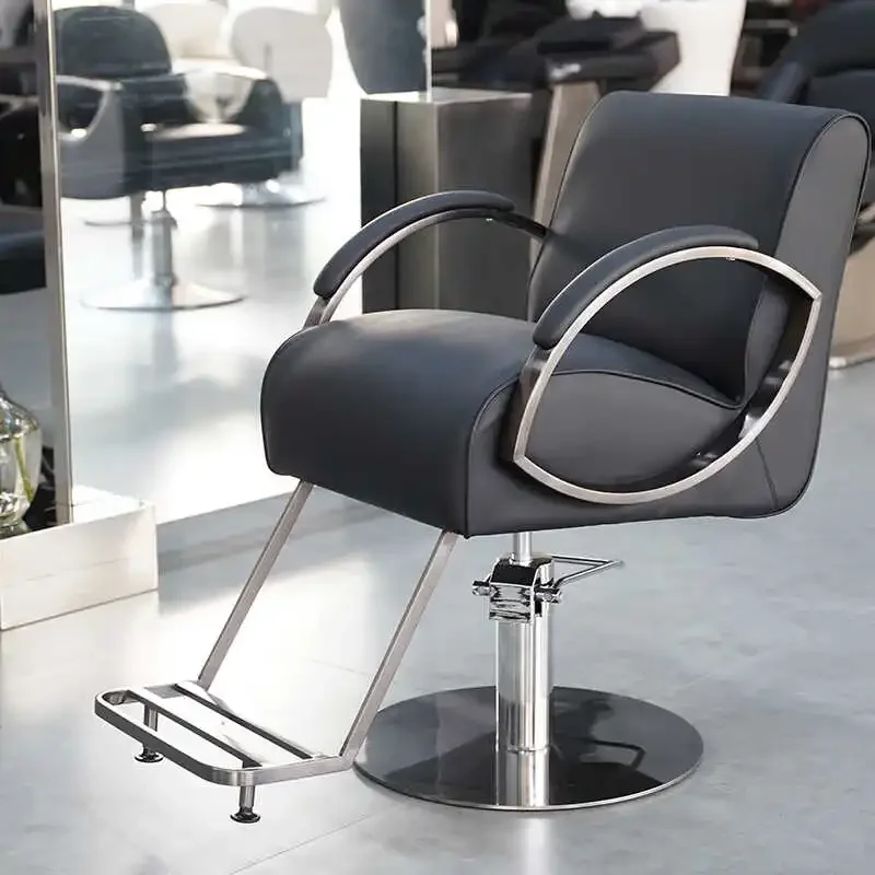 Simple Barbershop Barber Chairs Hair Salon Foldable Backrest Ergonomic Swivel Barber Chair Comfort Salon Furniture Sandalye FYBC