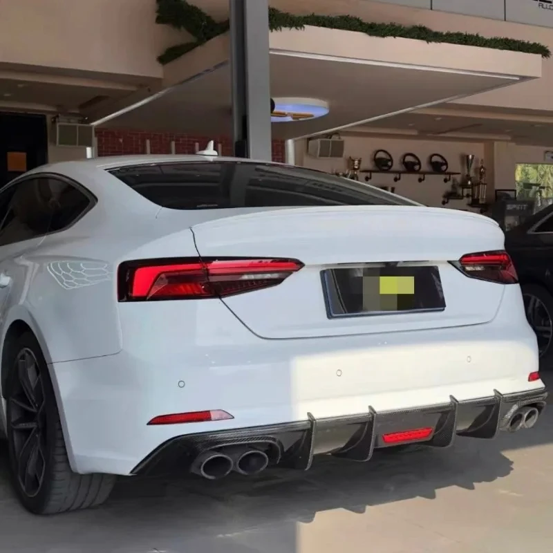 Rear Bumper Diffuser LED Light A5 S Line S5 2017-2020 Rear Spoiler Body Kit Quad Exhaust Trim Accessories