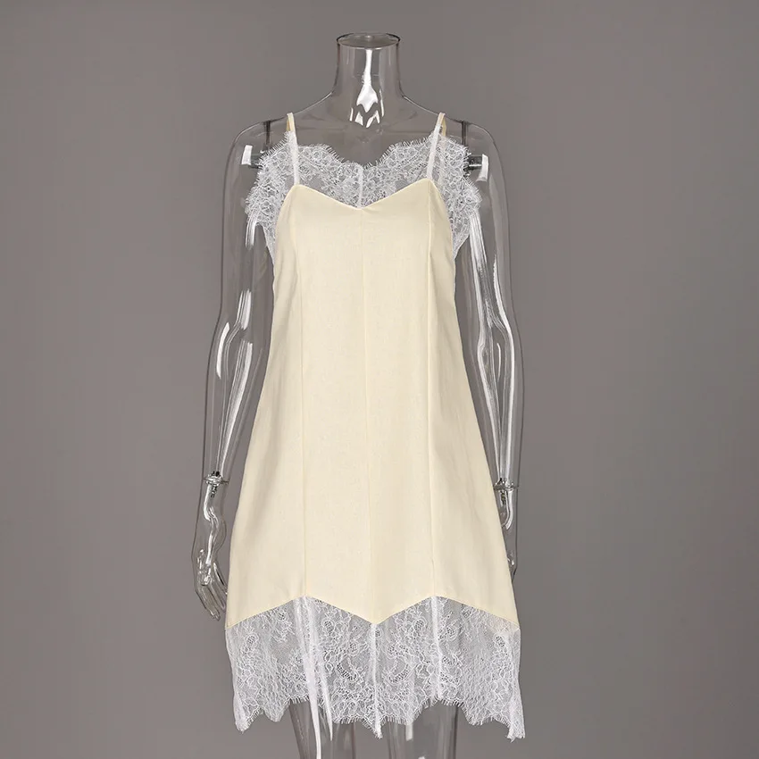Tuularose Fashion Lace Dresses Summer New Lace Patchwork Sleeveless Backless Dresses Elegant Streetwear Women's Party Dresses