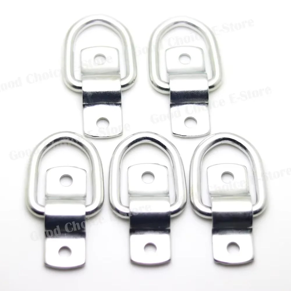 5pcs/Lot Surface-Mounted D-Ring Tie-Down Lifting Anchors,Strong Steel for Loads on RV Campers,Trucks,Trailers,Boats,Vans;
