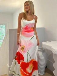 Tossy-Vestidos estampados con cuello Halter para mujer, vestido Maxi con espalda descubierta y tirantes finos para vacaciones en la playa, moda femenina elegante para fiesta, novedad de verano