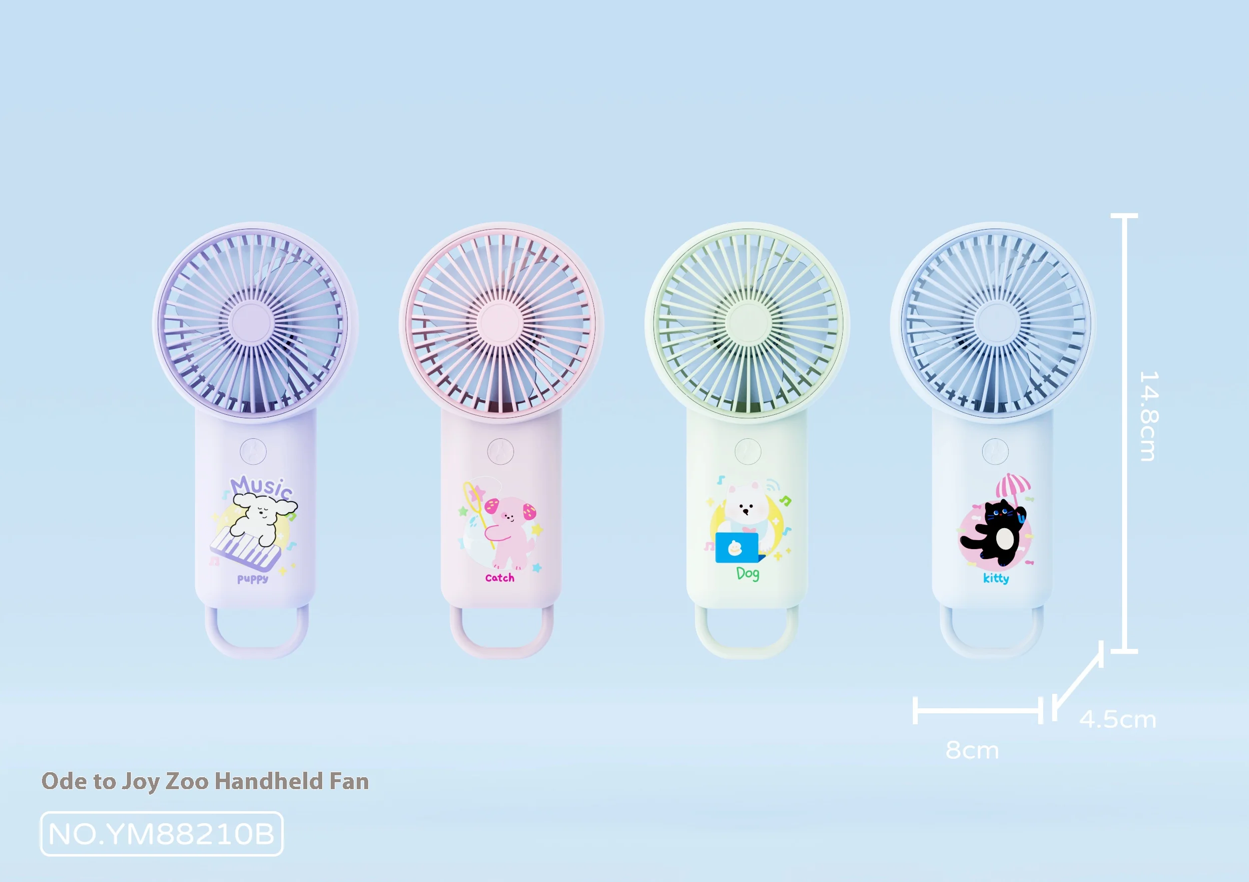 Q مظهر لطيف ثلاث سرعات عالية الرياح المدمجة المحمولة الحد من الضوضاء منخفضة ديسيبل USB شحن مروحة صغيرة محمولة قابلة للتعليق