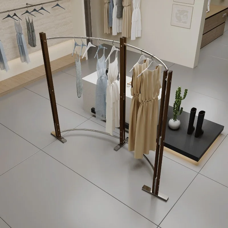 

Clothing Store Medieval Style Zhongdao Curved Display Rack Women's Clothing Store Floor-to-ceiling Hanger