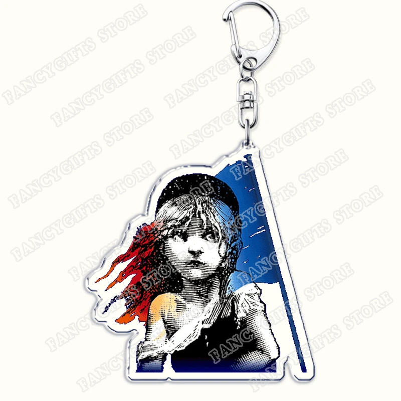 France Les Miserables Mis Girls Keychains for Accessories Bag Broadway Victor Hugo Musical Theatre Keyrings Jewelry Fans Gifts