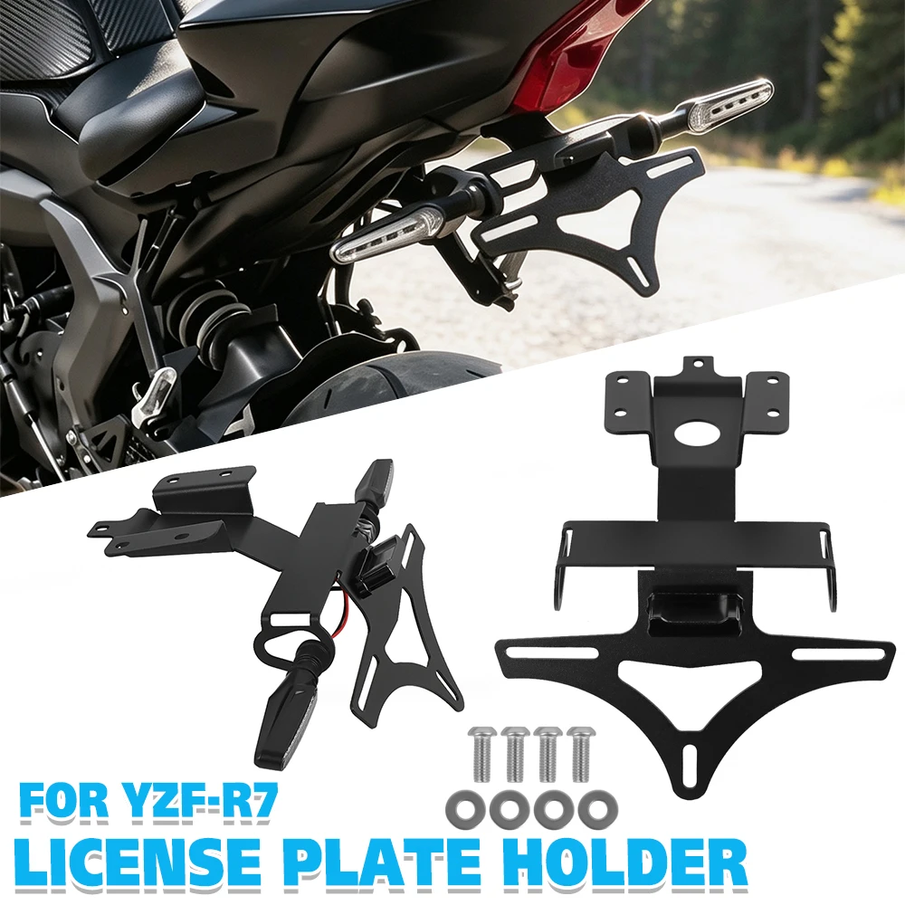 For YAMAHA YZF-R7 YZFR7 YZF R7 2021-2026 2025 Motorcycle Rear Fender Tail Tidy Rear License Plate Holder Bracket Led/Turn Light