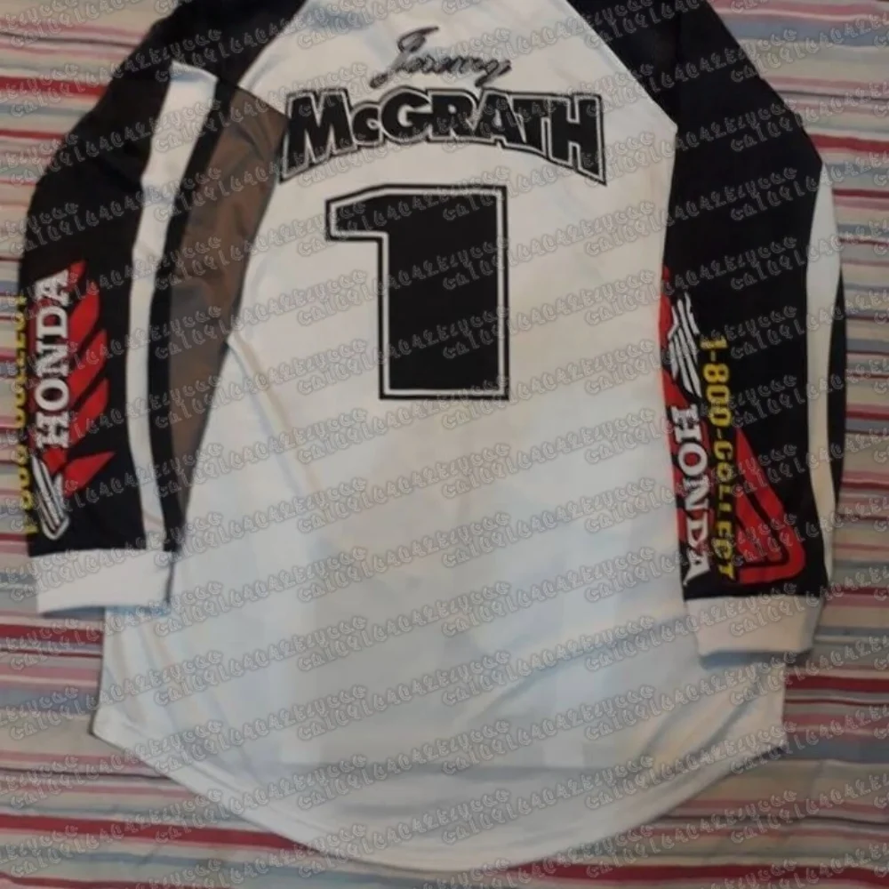 

Honda Джерси Мотокросс Винтаж # MCGRATH Racing Products 1, дышащая, быстросохнущая мотоциклетная рубашка с длинными рукавами, удобная майка