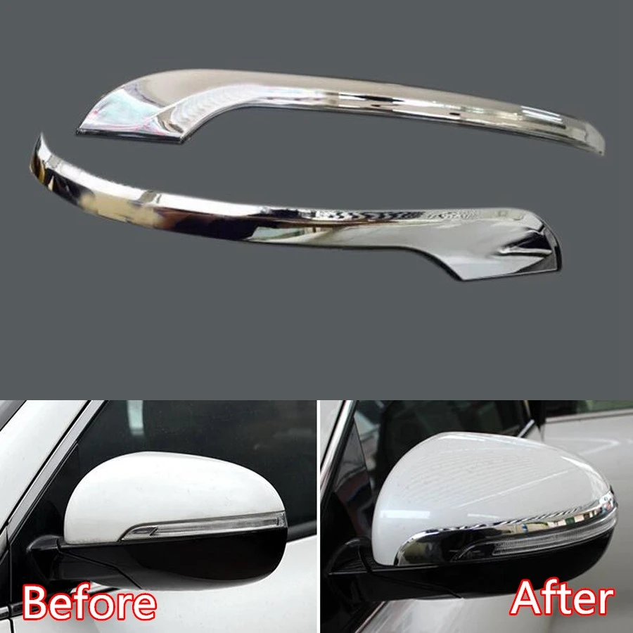 Untuk Sorento 2015 2018 kaca spion mobil dekorasi Strip Trim Cover Styling hiasan stiker ABS