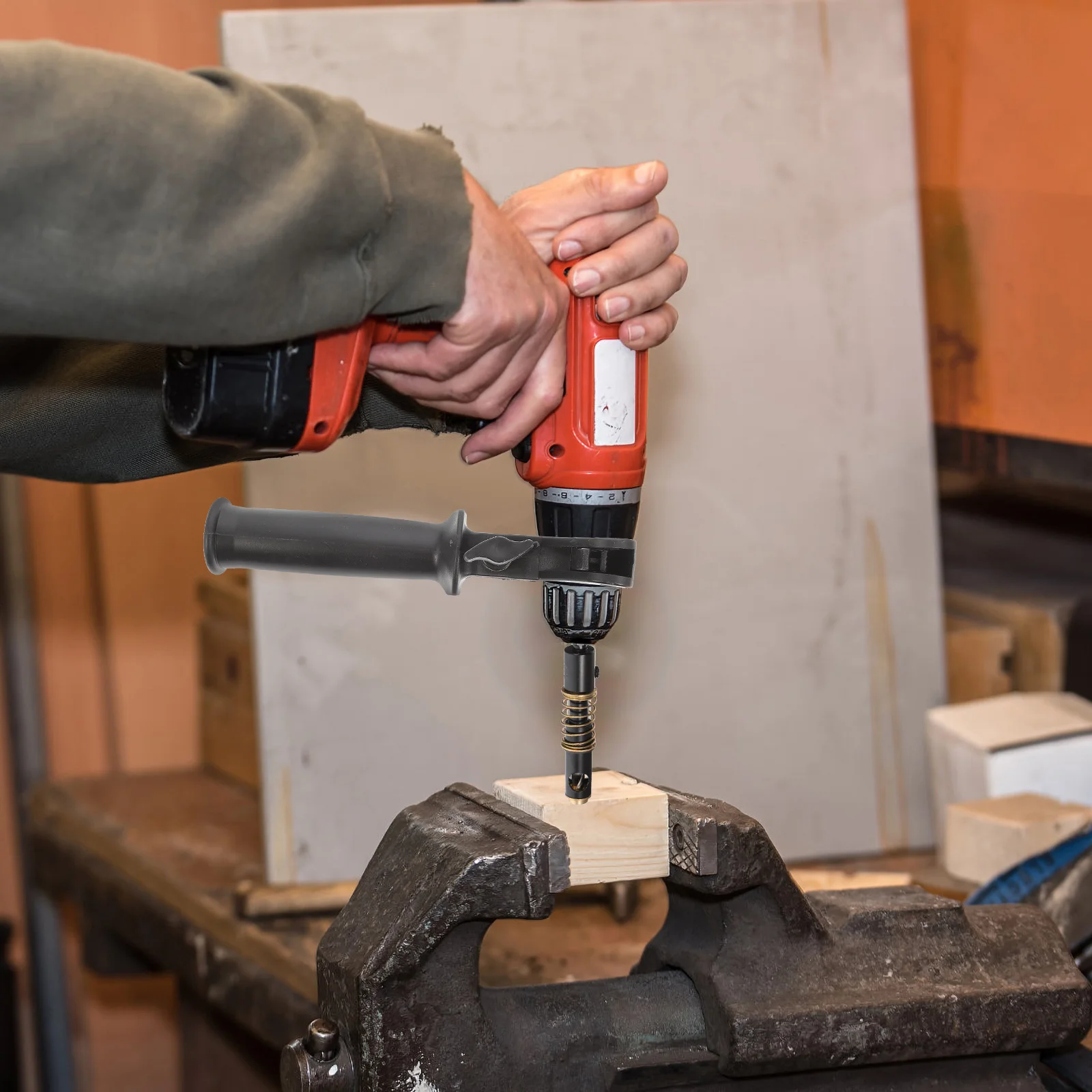 

4Pcs Impact Drill Accessory Adjustable Side Handle 41-44Mm Plastic Hammer Drill Handle Replacement for Grinding Machine Secure