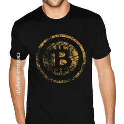 Vintage BTC Crypto Currency Bitcoin Wholesale T-Shirt Men Stylish Tees Tops Shirt New Coming Normal Cotton Men's T Shirt Normal