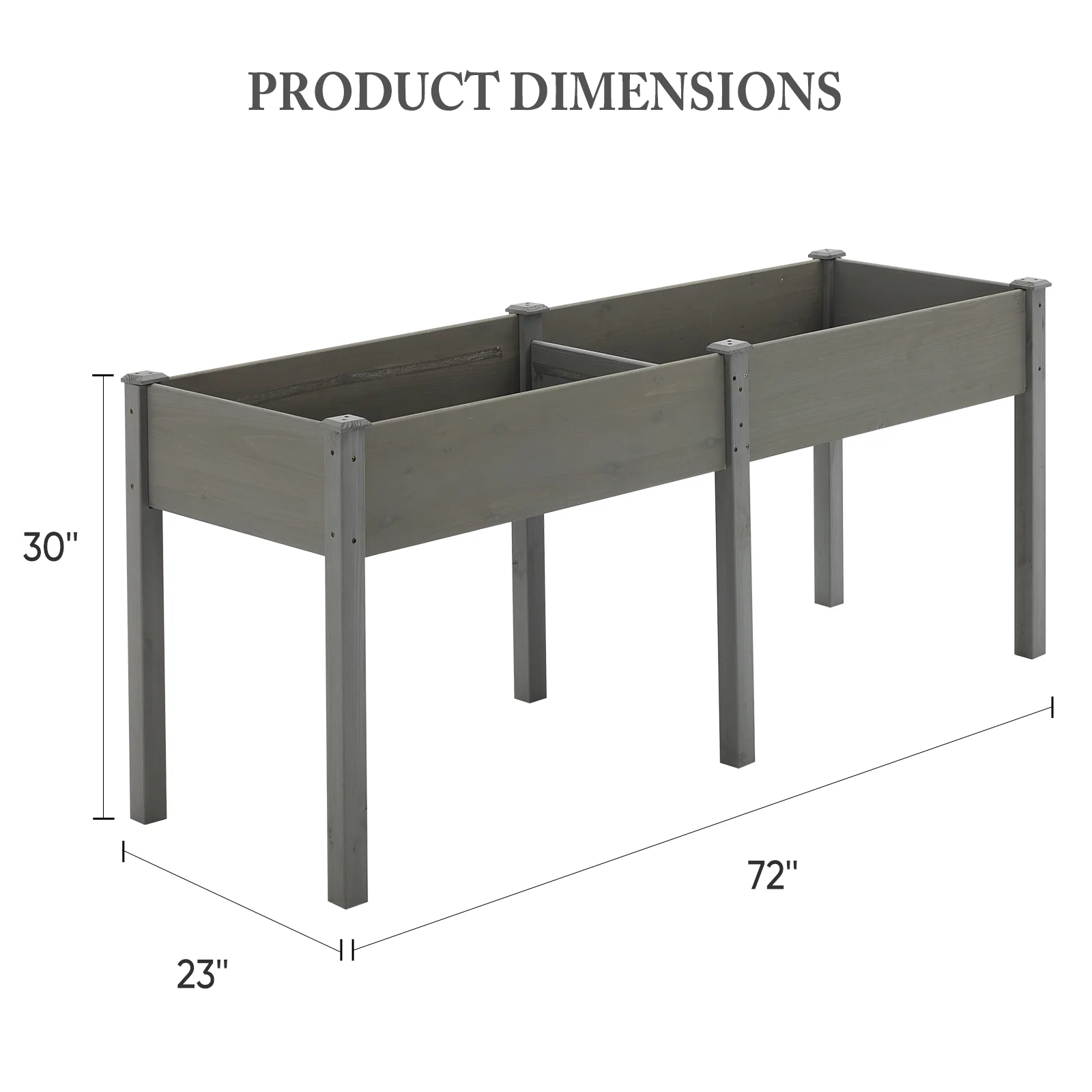 JHK 72x23x30 Inch Wood Planter Box Outdoor Raised Garden Bed with Legs for Herbs Flowers Vegetables Elevated Wooden Garden Bed for Patio Balcony and Backyard