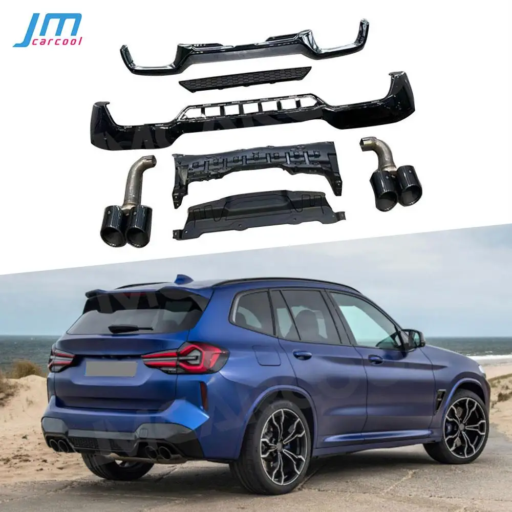 

ABS Rear Bumper Lip Diffuser Set for BMW G01 G08 X3 M Sport 2022 + Rear Diffuser Spoiler with Exhaust Tips