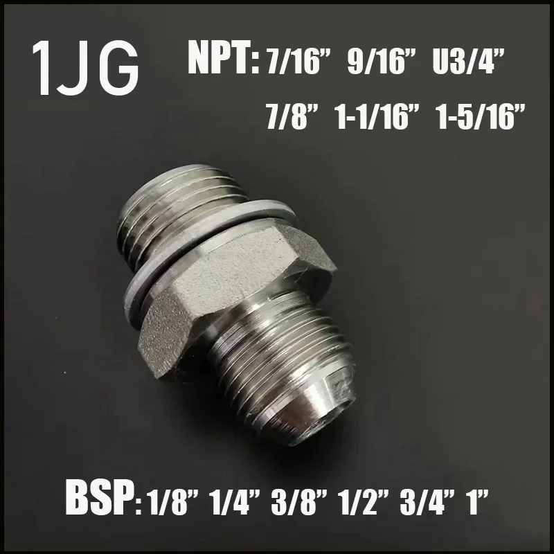 Conector macho recto NPT 7/16 9/16 U3/4 7/8 a BSP 1/8 1/4 3/8 1/2 74 °, adaptador de accesorios de tubería británicos