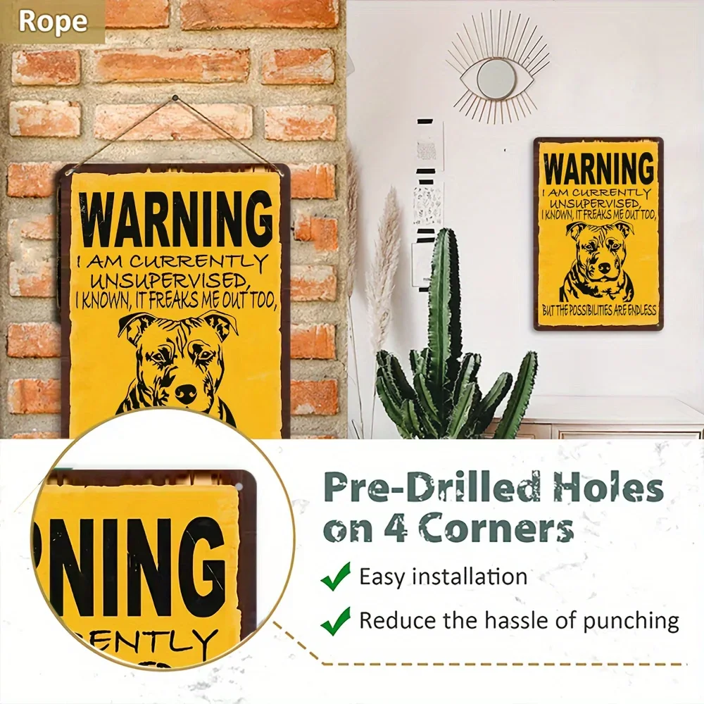 2pcs/4pcs Vintage Metal Sign with Humorous Warning