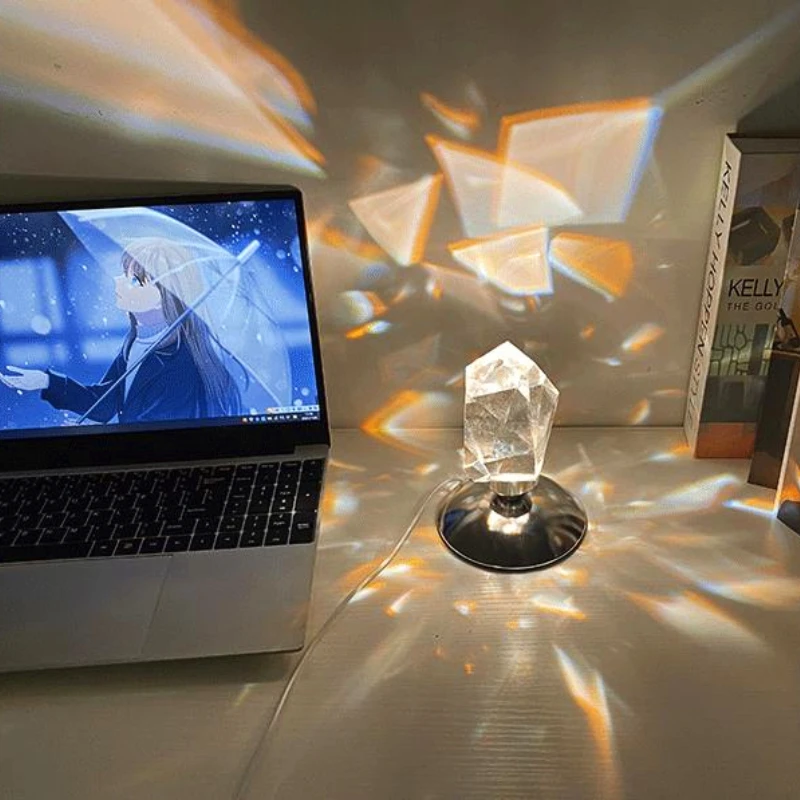 Lampada da tavolo con diamanti in cristallo 16 colori che cambiano lampada da Bar USB luce notturna a distanza atmosfera romantica luce da comodino per la decorazione domestica
